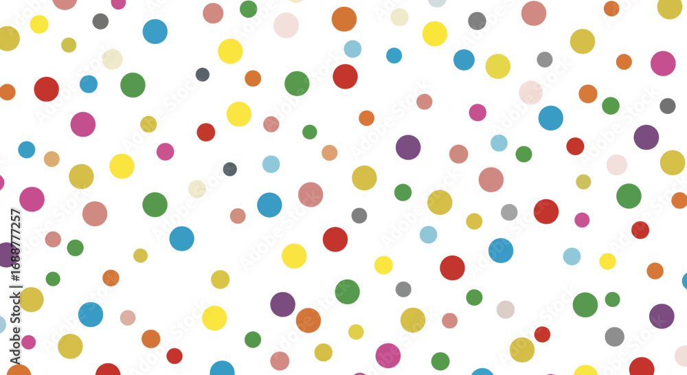 Poster vibrant array of colorful circles scattered across a clean white backdrop creating a cheerful and fe