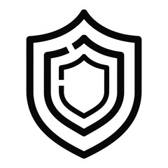 Layered shield icon representing security and protection