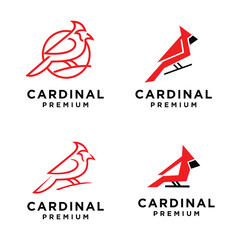 Cardinal bird modern simple logo design