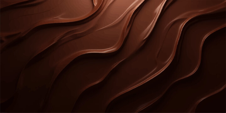 Dark chocolate seamless background with flowing silky lines and smooth texture