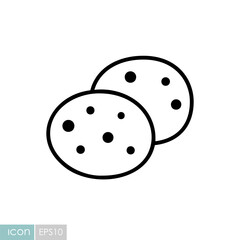 Delicious Chocolate Chip Cookies Vector Icon