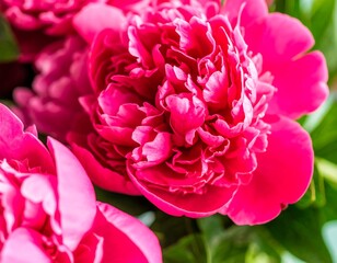 Obraz premium Close-up vibrant pink peonies