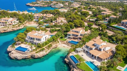 Luxury coastal villa lifestyle with stunning ocean views, perfect for real estate and travel advertising projects in paradise locations