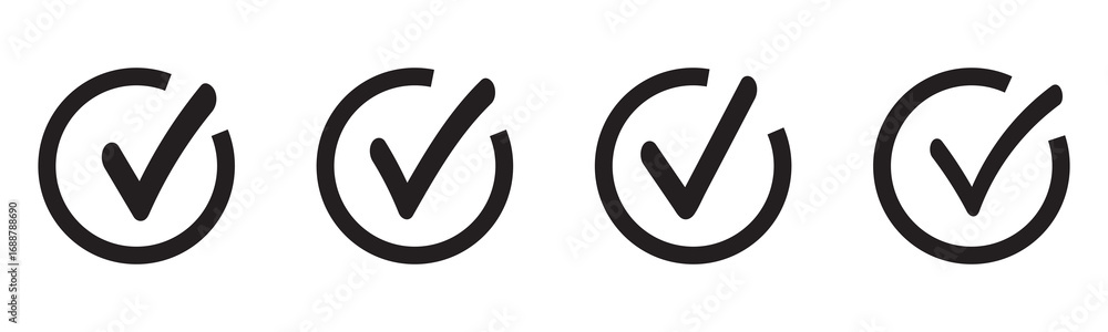 Poster check box icon with correct, accept checkmark icons tick box checked. vector illustration eps 10