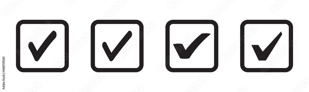 Aufkleber check box icon with correct, accept checkmark icons green tick box, check list circle frame - checkb