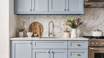 Sky Blue and Beige Pastel Kitchen