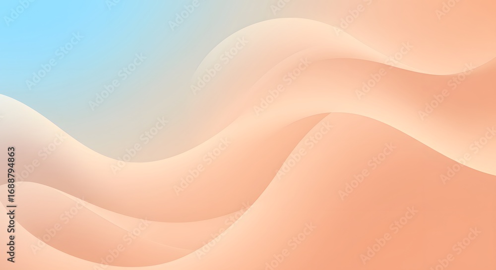 Poster beautifully soft and fluid abstract background design featuring smooth, flowing 3d waves on a gentle