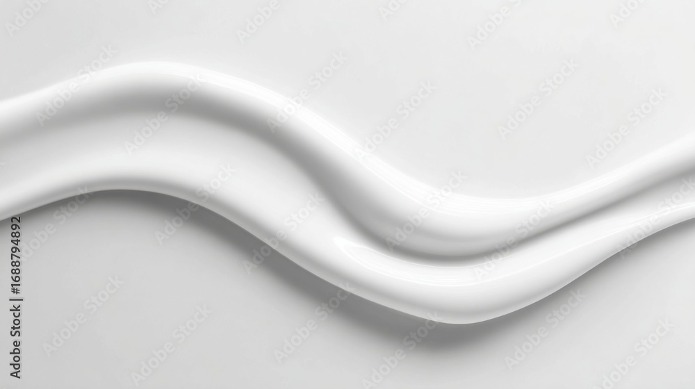 Poster curved white lines flow gracefully over a light surface, creating an elegant, minimalist design that