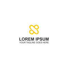 Fototapeta premium Abstract Yellow Infinity Logo with Modern Minimalist Design