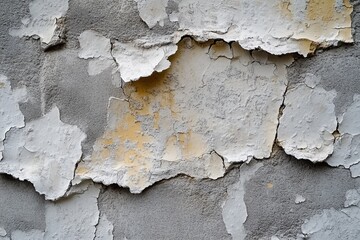 Rough old concrete wall texture background, pieces of plaster are peeling off, with surface voids, abstract photography, high detail.