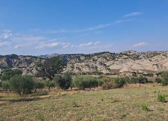 panorama of the beautiful badlands in Basilicata