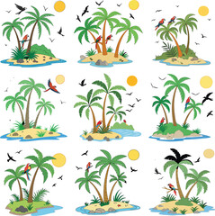 seamless background with palm trees