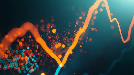 Glowing lines showing market trends and data analysis - Powered by Adobe