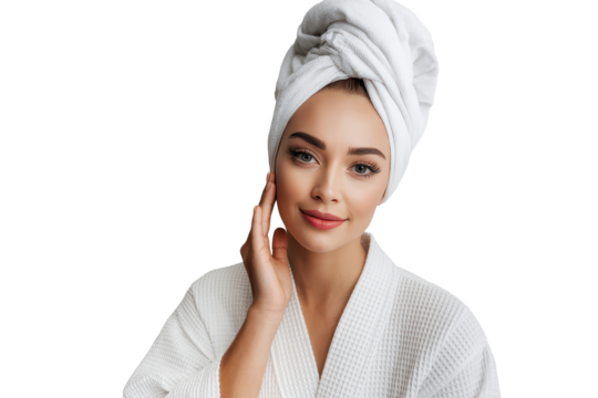 Elegant Beauty Portrait in Spa-Inspired Setting