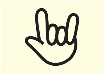 Obraz premium Rock gesture Line art Vector design