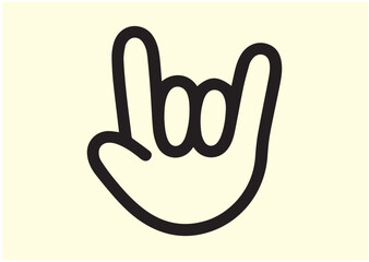 Obraz premium Rock gesture Line art Vector design