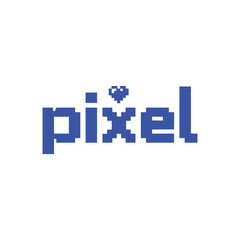Pixelated Logo Design Retro Style Digital Art.