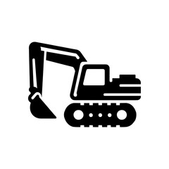 simple flat icon of construction excavator
