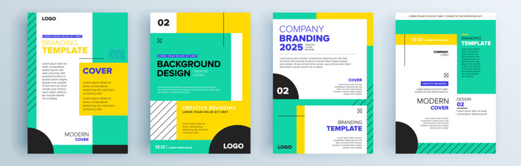 Modern abstract covers set, minimal covers design. Colorful geometric background, vector illustration.