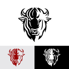 Wild Buffalo Head Tribal logo