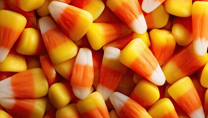 Close-up view of candy corn.