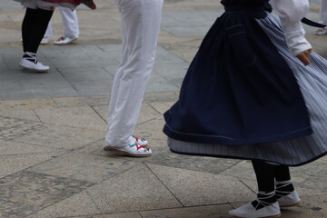 Basque folk dance exhibition in an outdoor festival