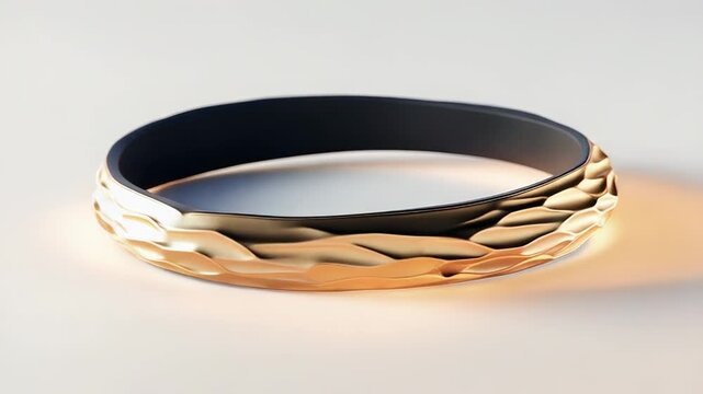 Elegant gold bangle with textured design