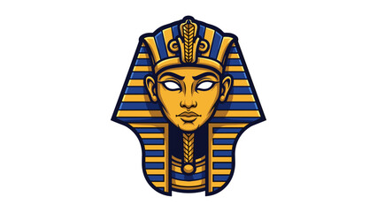 Striking Ancient Egyptian Pharaoh Mask Mascot Logo Illustration for Royal Design and Cultural Heritage Themes