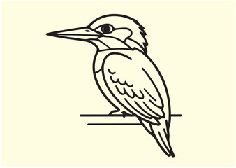 Obraz premium Kingfisher Line art Vector design