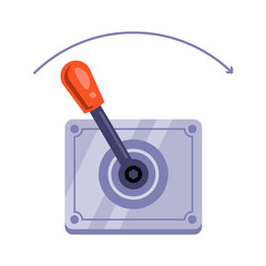 switch lever for a mechanism. change speed. flat illustration.