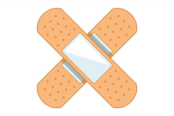 medical plaster color illustration. apply plaster to wound. flat illustration.