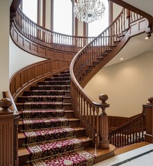 luxury wooden staircase design