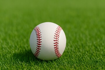 Pristine Baseball on Lush Green Grass - Perfect Summer Sports Concept