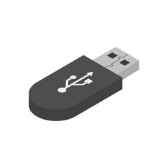 USB flat vector design in isometric view on white background