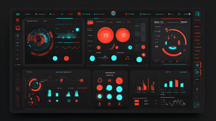 Obraz premium Advanced Digital Dashboard with Interactive Elements and Data Visualizations