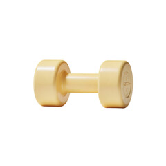 Pastel Yellow Dumbbell Isolated on Black Background