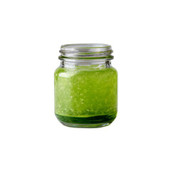 Fresh Green Herbal Face Scrub in Glass Jar