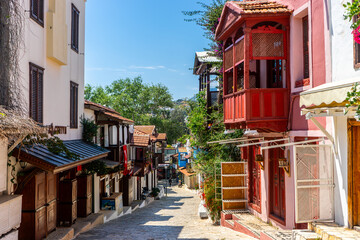 Fototapeta premium Street views from Kaş district of Antalya province, one of Türkiye's important tourist locations.