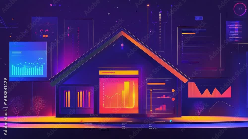 Poster smart home automation system controlling energy consumption and security