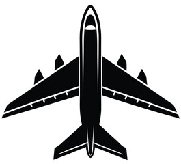 Vector airplane icon illustration showing a plane flying in the sky