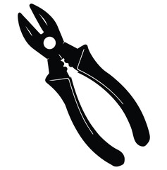 Flat nose pliers isolated on white background tool for construction and repair