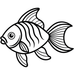 Colorful swimming cartoon fish vector illustration for a tropical aquarium design