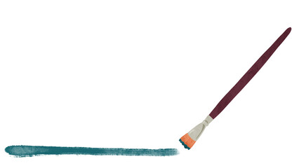 絵筆とフリーハンド線　水彩風手描きイラスト