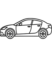 Black sportscar vector illustration isolated on a white background