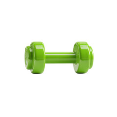 Bright Green Dumbbell Isolated on Black Background