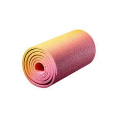 Rolled-up Colorful Foam Mat - Gradient Pink and Yellow Exercise Mat