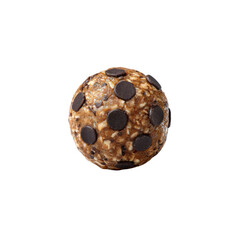 Delicious Chocolate Chip Energy Ball Isolated on Black Background