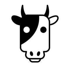 Simple design cow face icon. Vector.