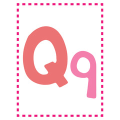 Cartoon alphabet letters vector for kids Qq