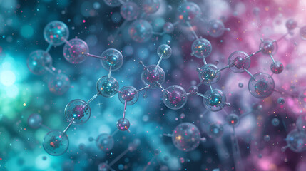 Chemical formula of Psilocybin on a futuristic background